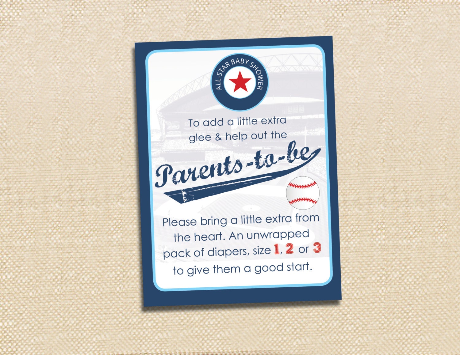 Baseball Diaper Raffle ticket - digital file Il_570xn