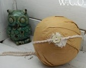 the ANNIE Flower Button and Lace Yarn Tieback Headband Halo