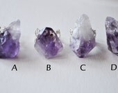 Amethyst Druzy Ring - Rough Cut - Cluster Nugget - Rock Specimen - February Birthstone - Purple