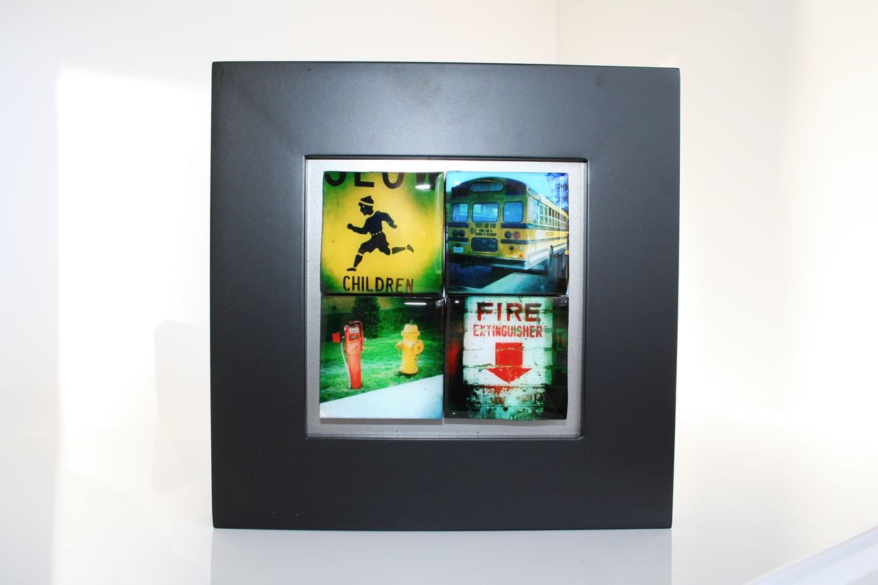 4 School Teacher Photo Magnets with Framed Magnetic Board (Hipstamagnets)