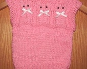 Adorable Pink Knit Kitty Vest - FREE SHIPPING