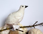 White tailed Ptarmigan - Hand Stitched Soft Sculpture