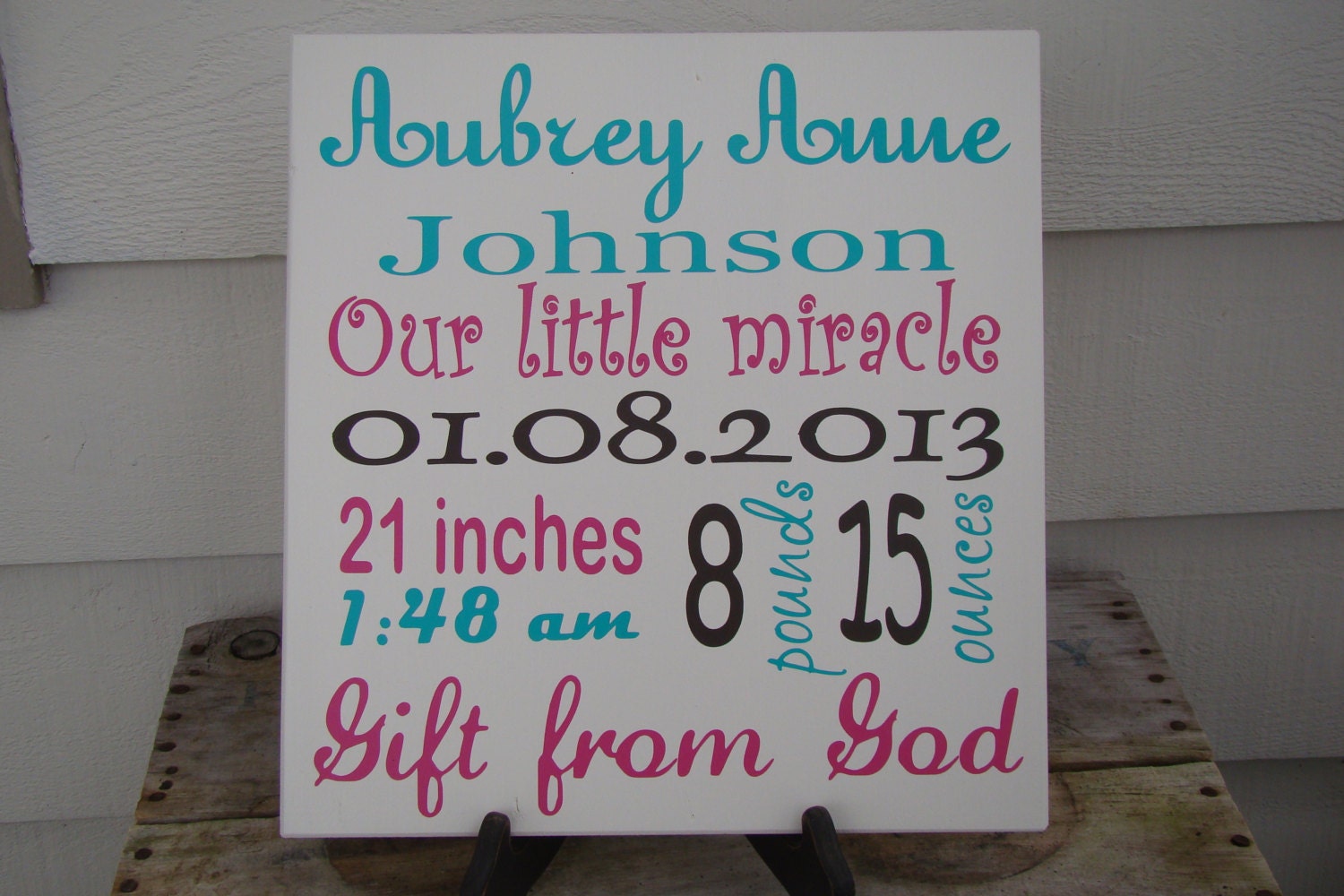 Baby Birth Announcement Subway Art Baby Sign