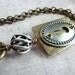 Steampunk Keyhole Necklace Brass Skeleton Key Mixed Metal Etched Design Assemblage