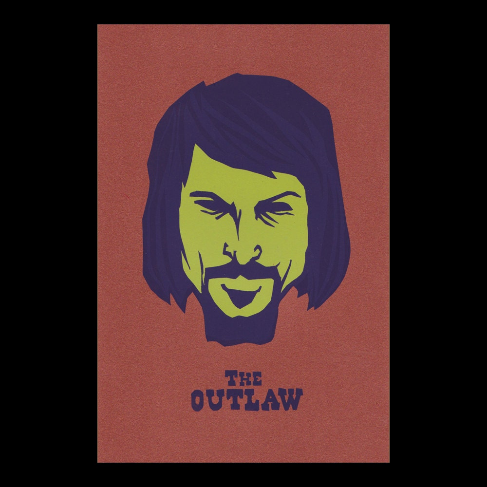 Waylon Jennings - Outlaw Country portrait print