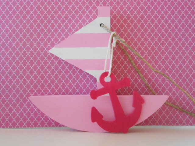 Pink Sailboat for Girls  - Nautical decor