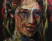 Oil Paint on Gallery Wrapped Stretched Canvas 30 by 30 by 1.5 in./ Original Oil Painting Large Impressionism Wall Art  Big Realist Portrait