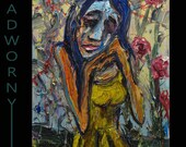 Oil Paint on Gallery Wrapped Stretched Canvas 20 by 16 by 3/4 in./ Original Oil Painting Prayer Praying Art Outsider God Female Girl Signed