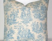 Blue and White Toile 18inch Decorative Pillows  Accent Pillows Throw Pillow Cushion Covers