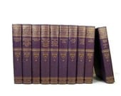 Purple  Harvard Classics, Purple Books, Purple  vintage decorative books, wedding decor, home decor, and vintage  photo prop,