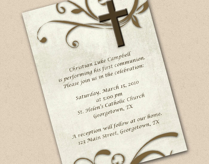 Regal First Communion or Baptism Invitation Il_570xn