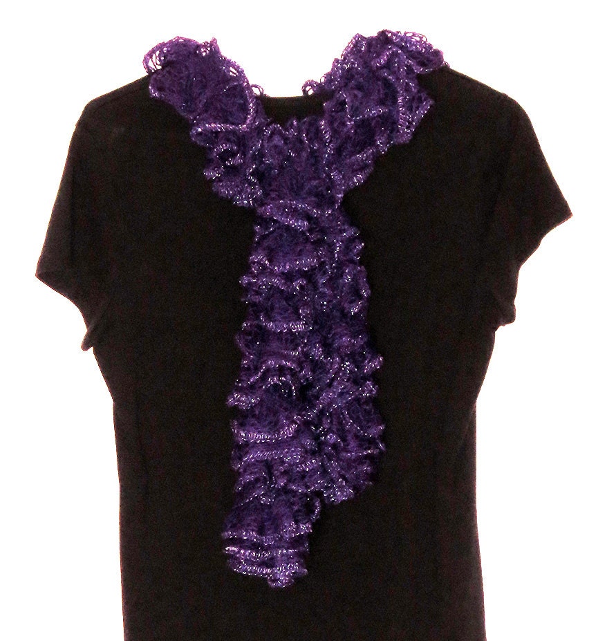 Ruffle Scarf Purple 54"