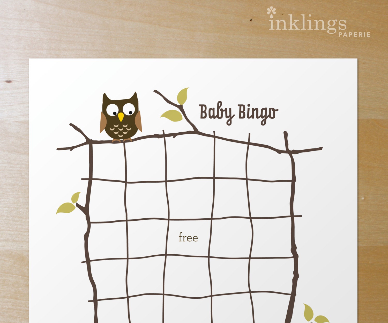 Printable Baby Owl Bingo / digital download