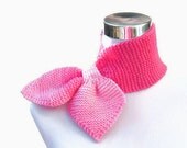 Knitted scarves retro 50s style keyhole scarf scarflette neck warmer in pastel pink ombre blush blend