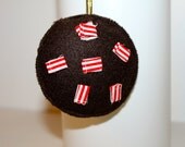 Felt Chocolate Candy Cane Cookie Ornament