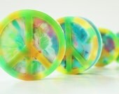 Tie-Dye PEACE SIGN Natural Soap - tie dyed, handmade, glycerin, scented, kids, fun, custom party favors