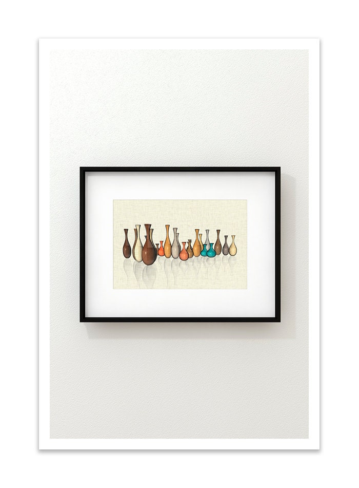 VESSELS no.1 - Giclee Print - Mid Century Modern Vase - Minimalist Modernist Abstract