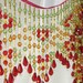 1/2 Yard Fiesta Bright Red, Green and Gold 5.25 inch long beaded fringe decorator trim