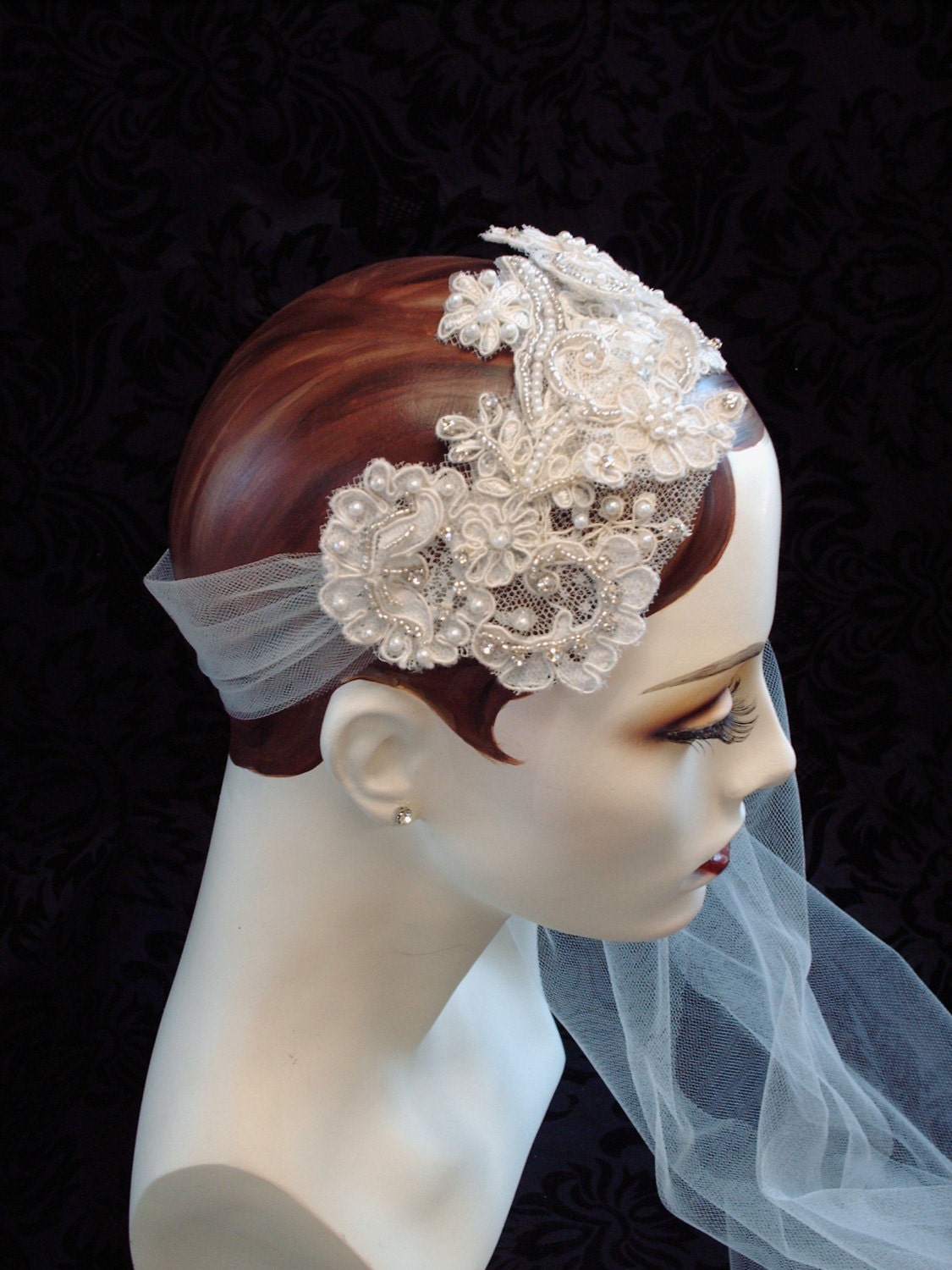 Flapper Inspired Bridal Headpiece, Art Deco Style, Flapper Headband, 1920s Style, Retro Weddings, Bridal Accessories