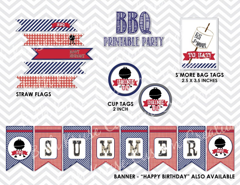 bbq printable party - instant download Il_170x135