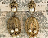 Vintage Faux Pearl Earrings From Spain