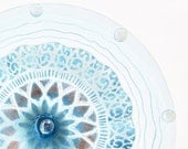 Reclaimed Glass Garden Art Plate Flower Yard Sun Catcher JENNIFER Ocean Sea Beach