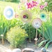 Garden Art Yard Decor Purple Feminine Glass Plate Flower Reclaimed Material Suncatcher UpCycled RePurposed BIBI