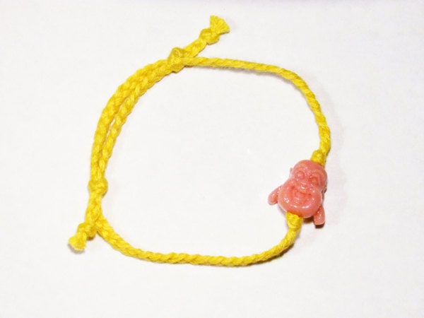 Laughing Buddha Bracelet ( Pink / Yellow )