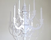 White Cardboard Chandelier - Laser Cut Party Decor - seequin