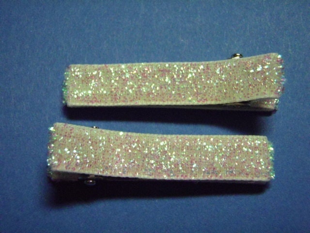 Pearl Glitter Hair Clips - Set of 2  - For Infant Toddler Girl Teen Adult...Perfect For The Holidays