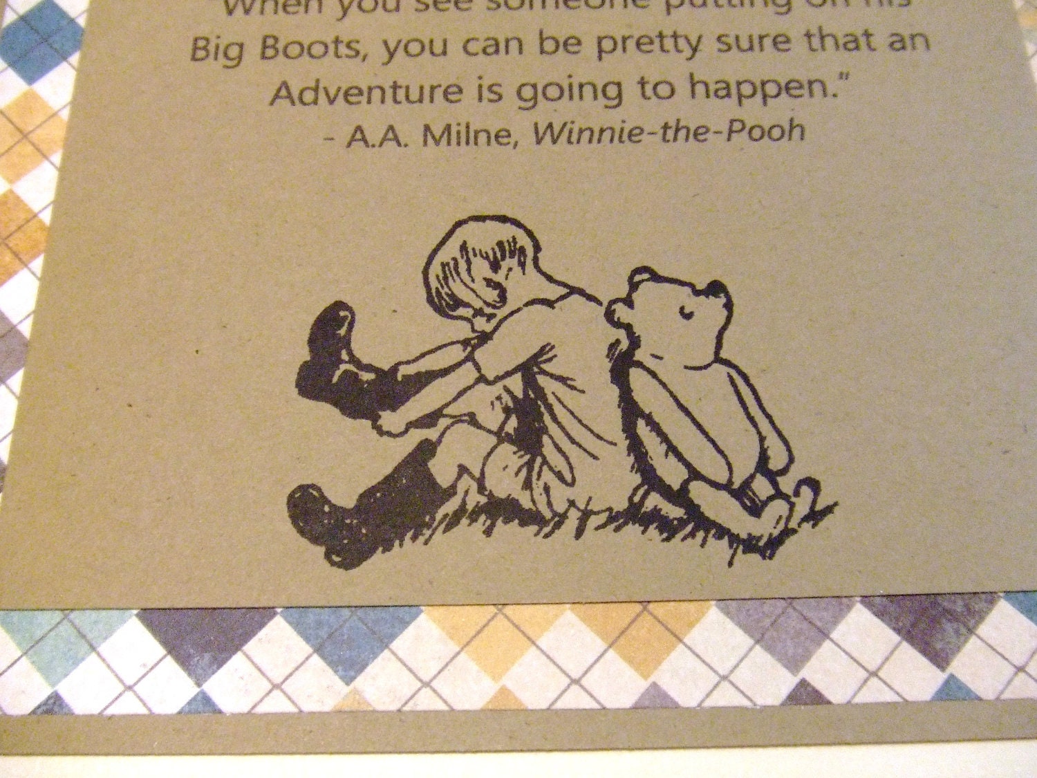 An Adventure - Winnie the Pooh Quote - Classic Pooh and Christopher Robin Note Card