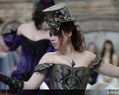 Cunene Victorian Steampunk top hat green/grey