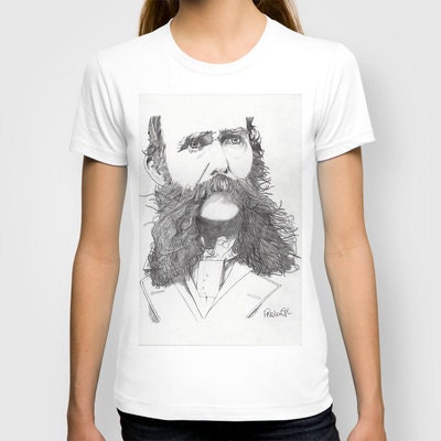 T-Shirt - Moustache by Paul Nelson-Esch - Pencil Drawing Art Illustration