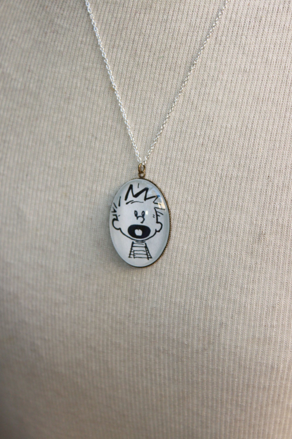 Calvin & Hobbes Yelling Comic Strip Necklace