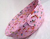 Pink Fabric Basket, Handmade Storage Container, Changing Table Orgainzer, Pretty Pink Fabric Basket