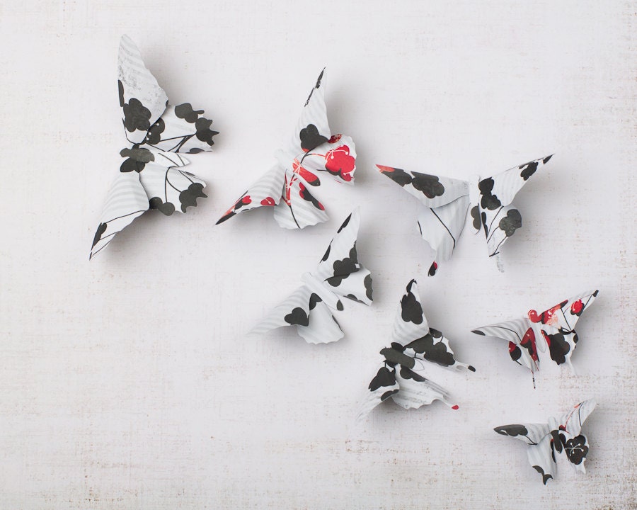 3D Butterfly Wall Art: 20 Paper Butterflies for Wall Decor, Nursery, Children's Room in Sakura