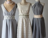 mix  bridesmaid dresses  / Romantic / lace /gray  / dresses /Fairy / Dreamy / Bridesmaid / Party / wedding / Bride /