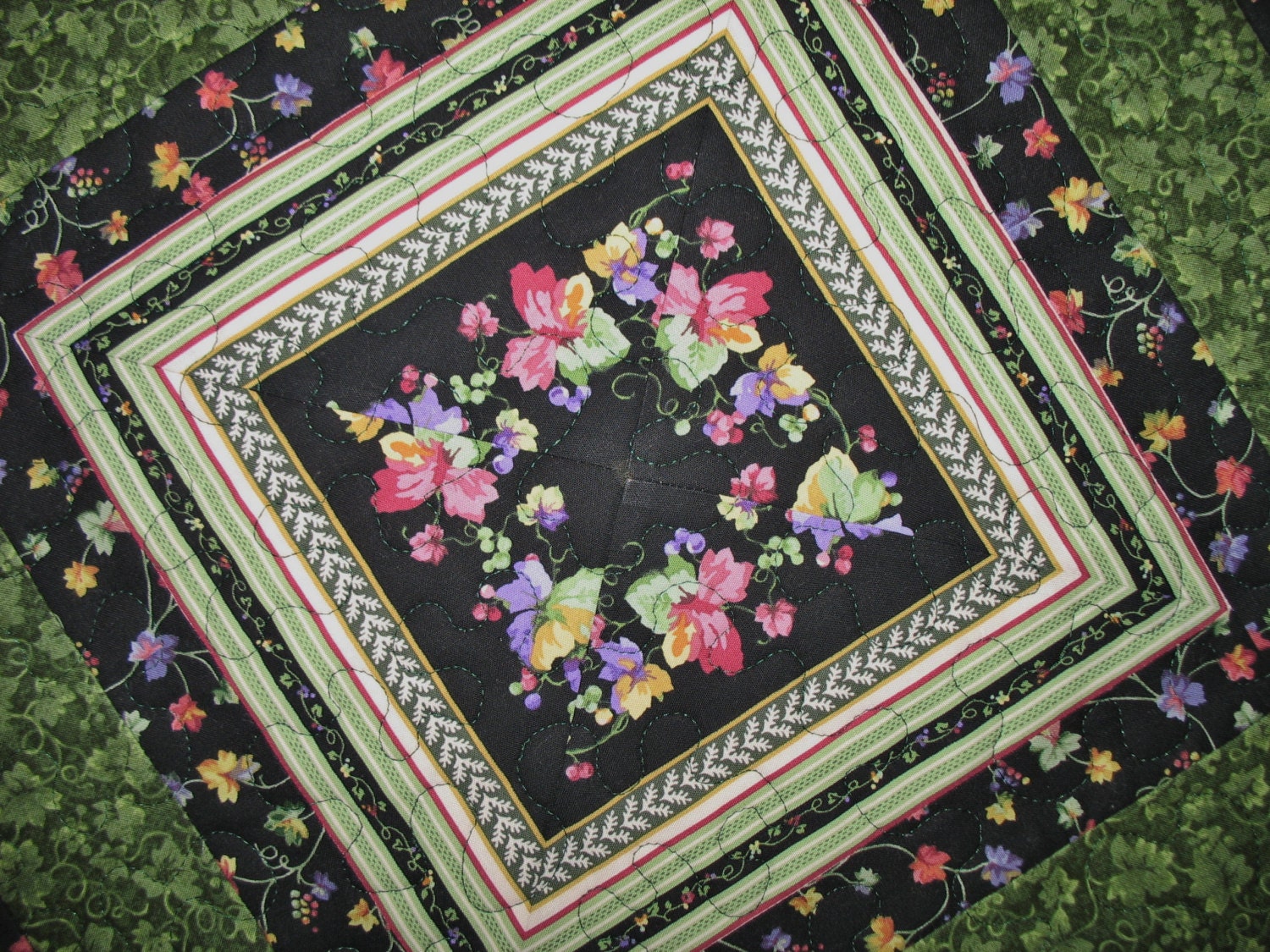 Grapes Table Topper  Quilted fabric from Red Rooster and South Sea Imports