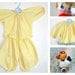 Vintage Baby Pajamas Yellow Cotton Two Piece Set
