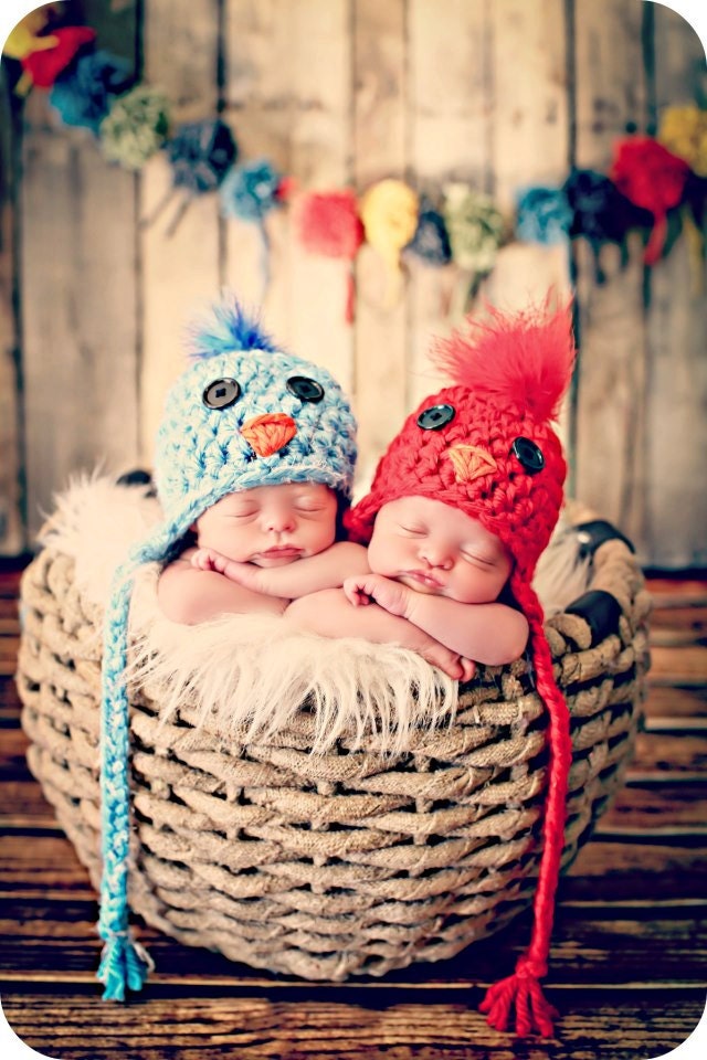 Newborn Photo Prop Newborn Twin Bird Hats