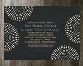 Printable Wedding Invitation - Chalkboard Pink and White Circles