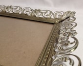 Vintage Ornate Metal Filigree Shabby Chic Picture Frame