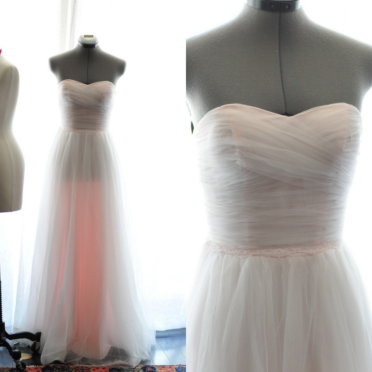 Baby Pink Tutu Wedding Dress-Sample Sale-Size XS-S