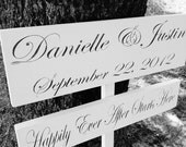 Happily Ever After Starts Here Wedding directional sign-customized bride & groom names-Beach, Barn Country, Elegant black tie, Fairytale