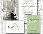 Personalized WEDDING INVITATION SUITE Printable Digital Designs - Script Monogram