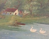 Folk Art by Cordell Carmichael - House by a Lake