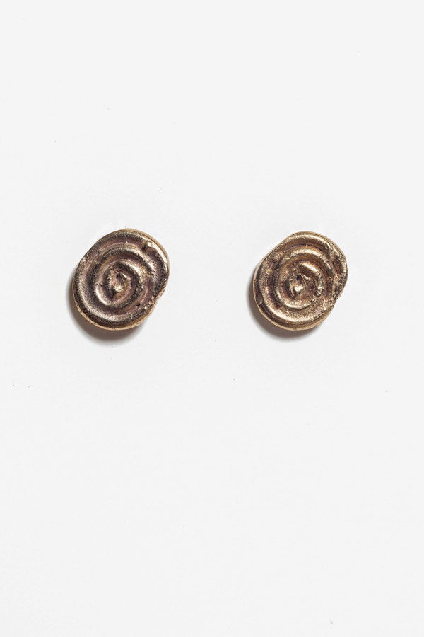 Bronze Coil Ear Posts