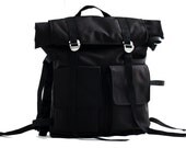 Waterproof Back pack,a large backpack, unisex black backpack, deep sea diving zippers back pack - Stealth