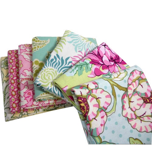 Fat Quarter Bundle - FRESHCUT by Heather Bailey - Free Spirit Fabric   7 pcs