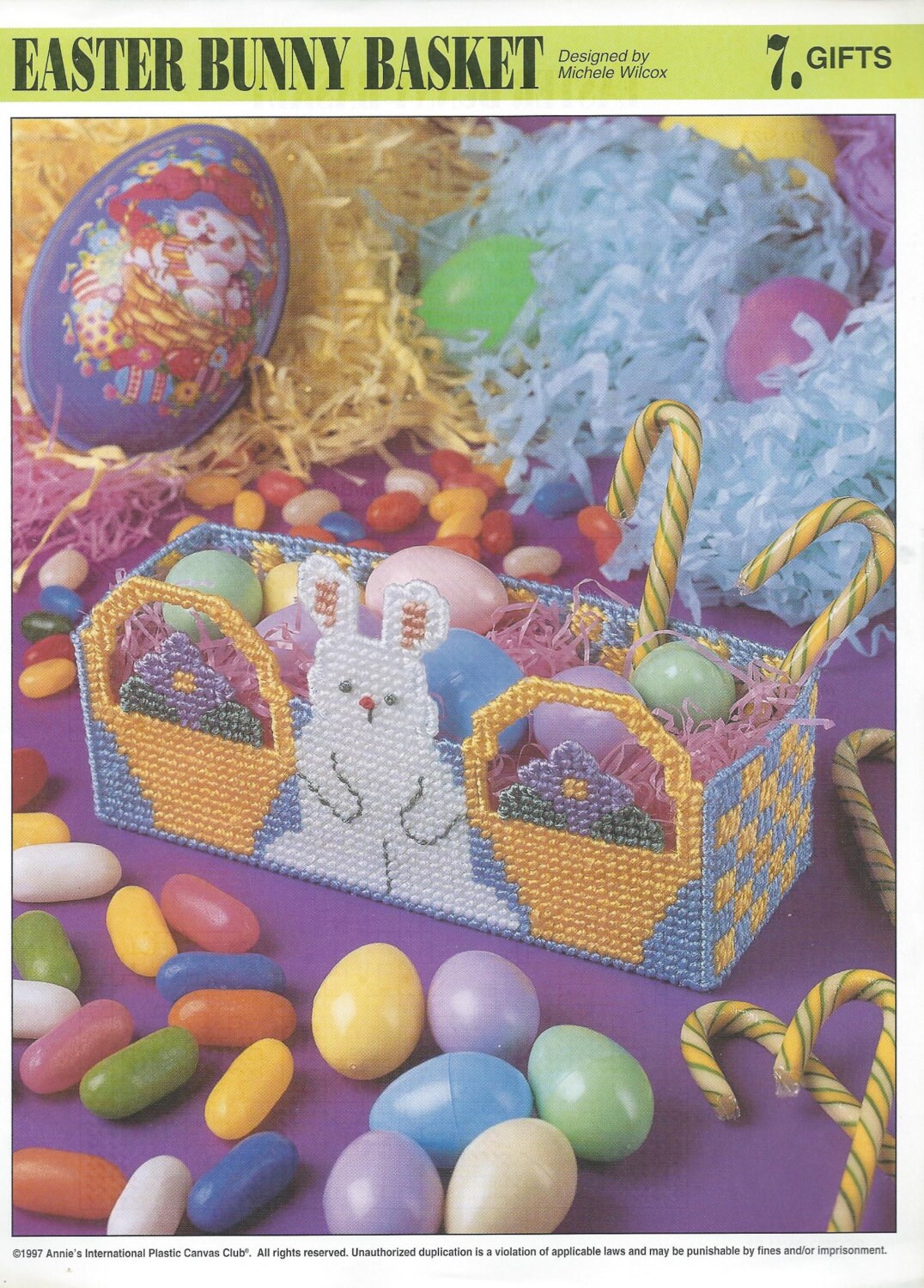 Items similar to Easter Bunny Basket Plastic Canvas Pattern on Etsy